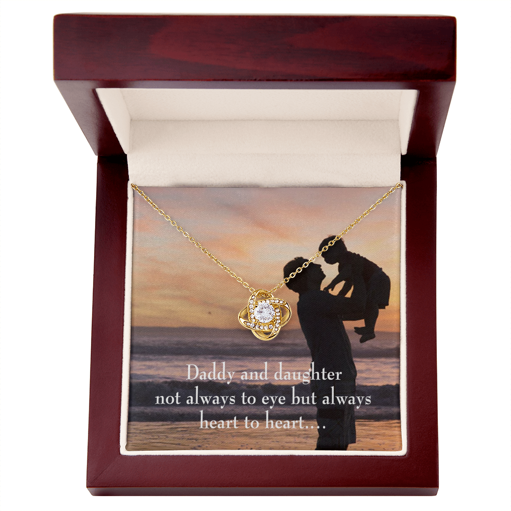 To My Daughter Heart to Heart From Dad Infinity Knot Necklace Message Card-Express Your Love Gifts