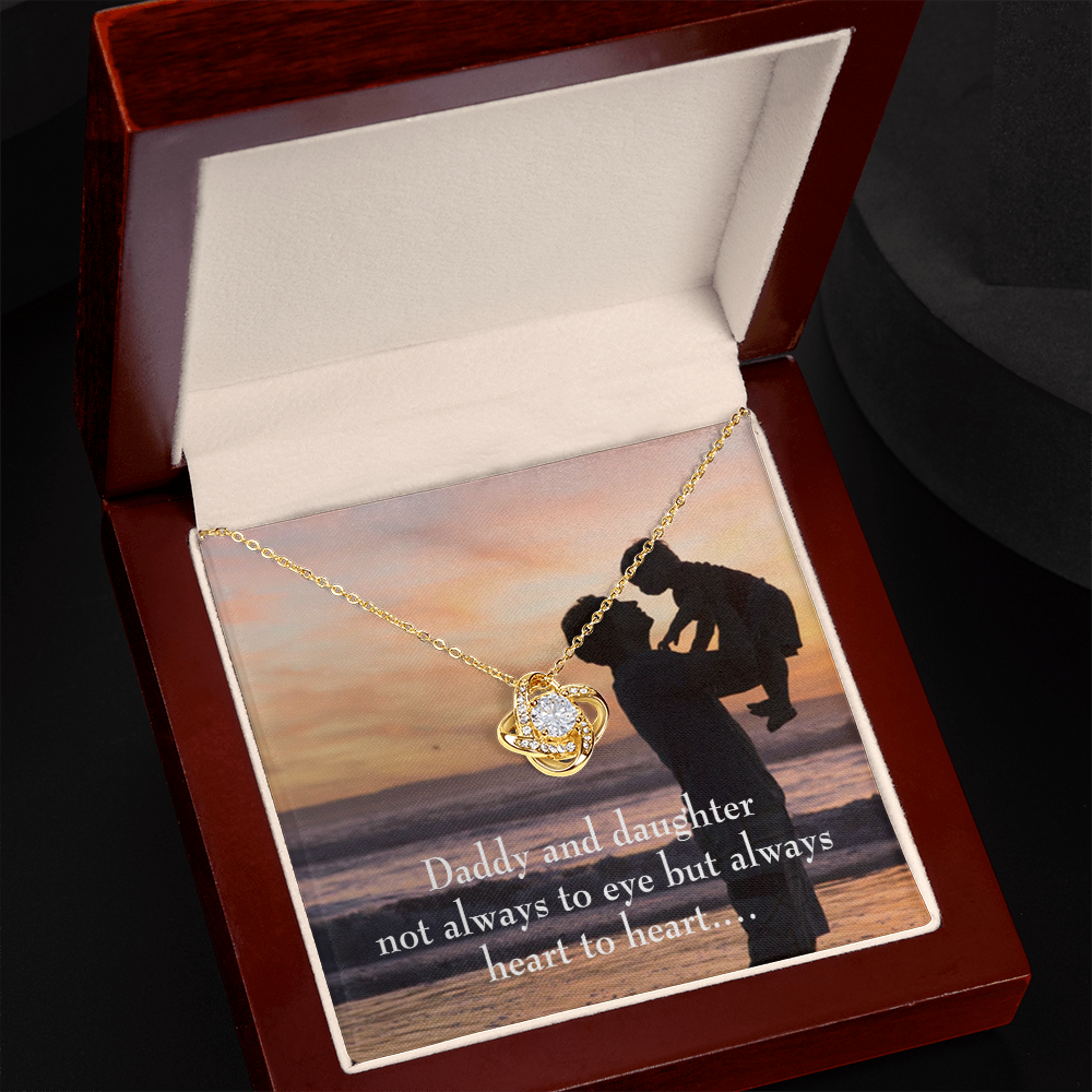 To My Daughter Heart to Heart From Dad Infinity Knot Necklace Message Card-Express Your Love Gifts