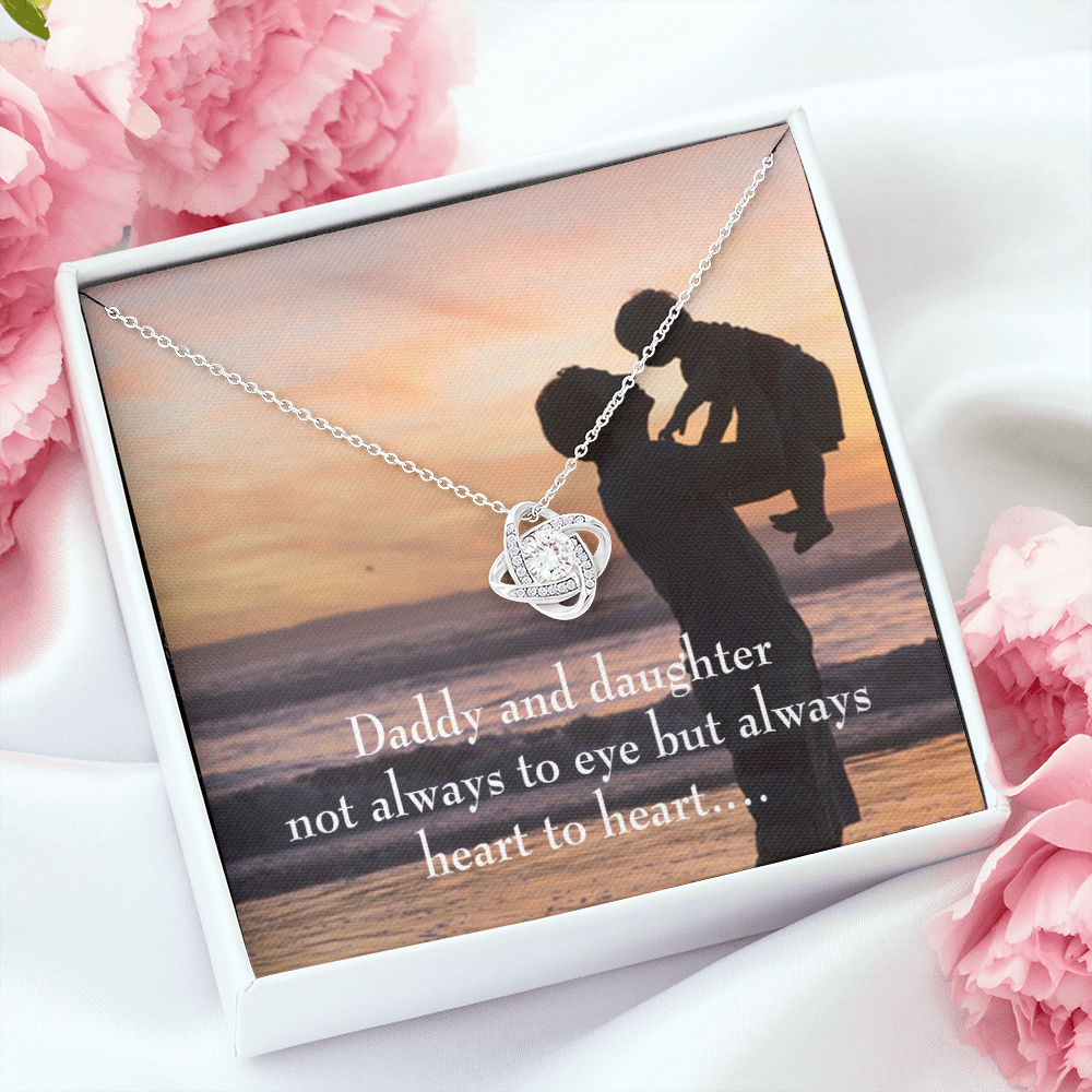 To My Daughter Heart to Heart From Dad Infinity Knot Necklace Message Card-Express Your Love Gifts