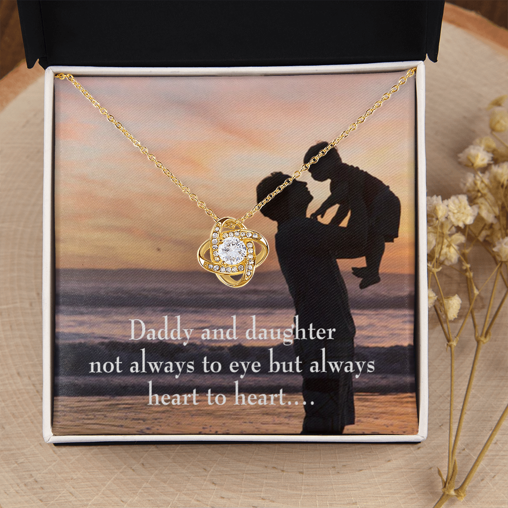 To My Daughter Heart to Heart From Dad Infinity Knot Necklace Message Card-Express Your Love Gifts