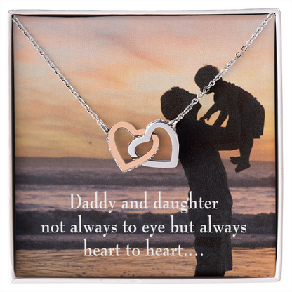 To My Daughter Heart to Heart From Dad Inseparable Necklace-Express Your Love Gifts