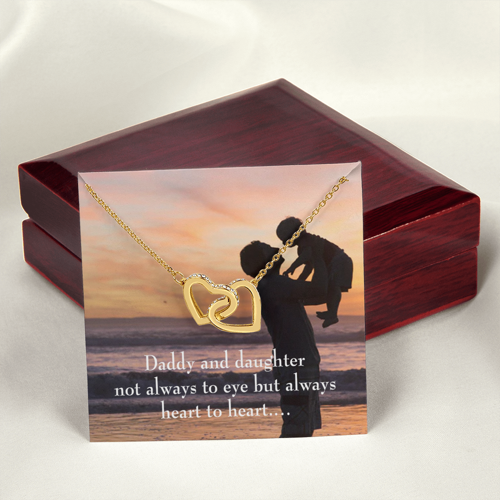 To My Daughter Heart to Heart From Dad Inseparable Necklace-Express Your Love Gifts
