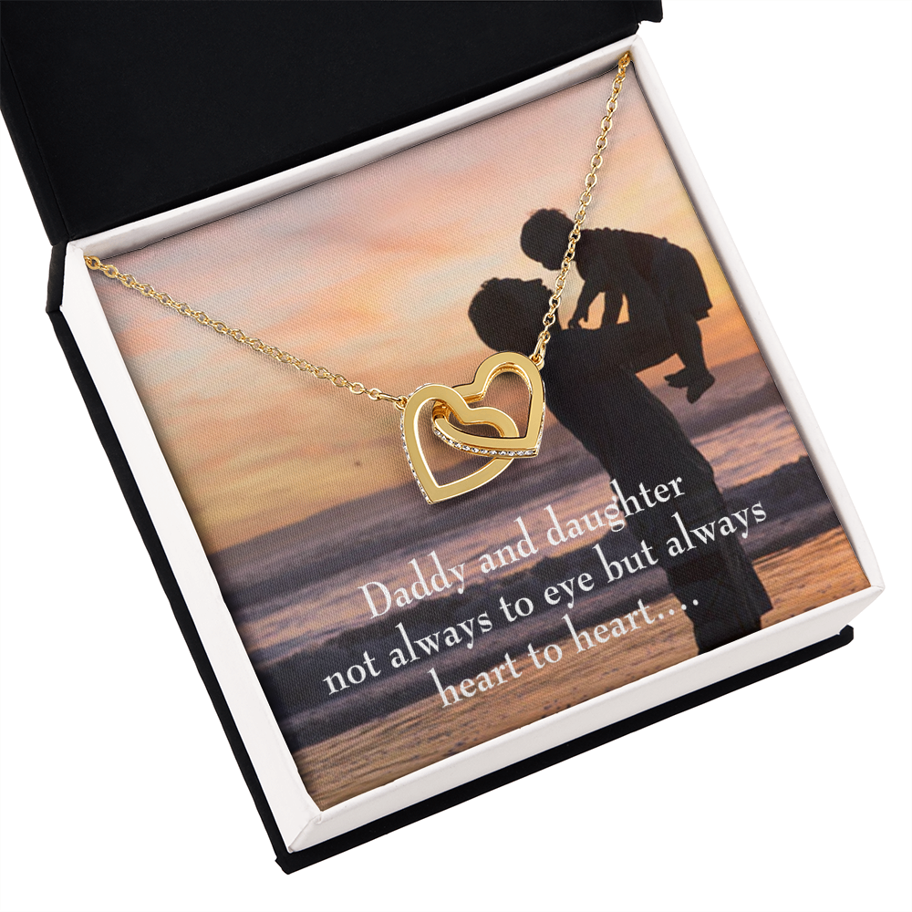 To My Daughter Heart to Heart From Dad Inseparable Necklace-Express Your Love Gifts