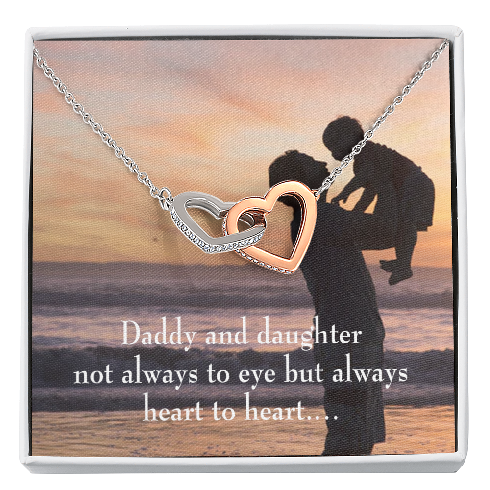 To My Daughter Heart to Heart From Dad Inseparable Necklace-Express Your Love Gifts