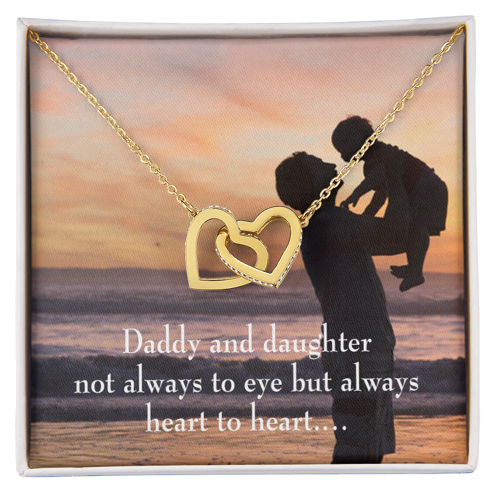 To My Daughter Heart to Heart From Dad Inseparable Necklace-Express Your Love Gifts