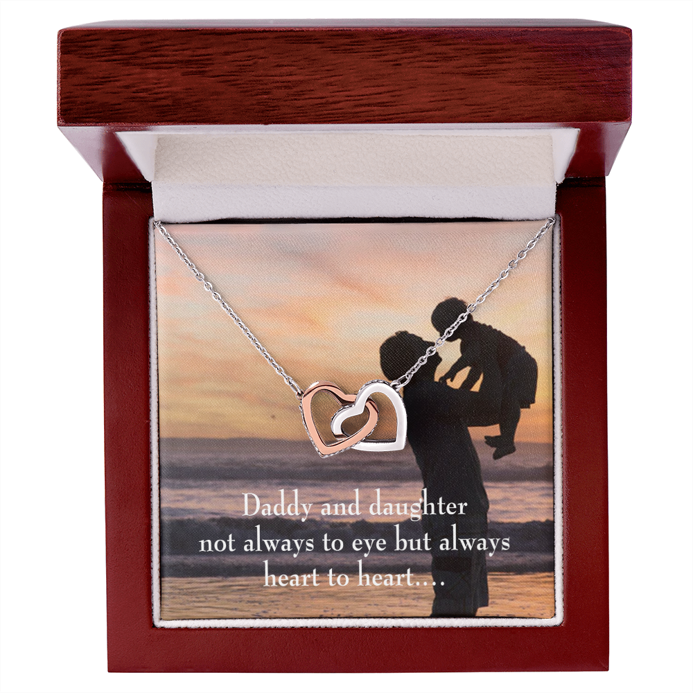 To My Daughter Heart to Heart From Dad Inseparable Necklace-Express Your Love Gifts