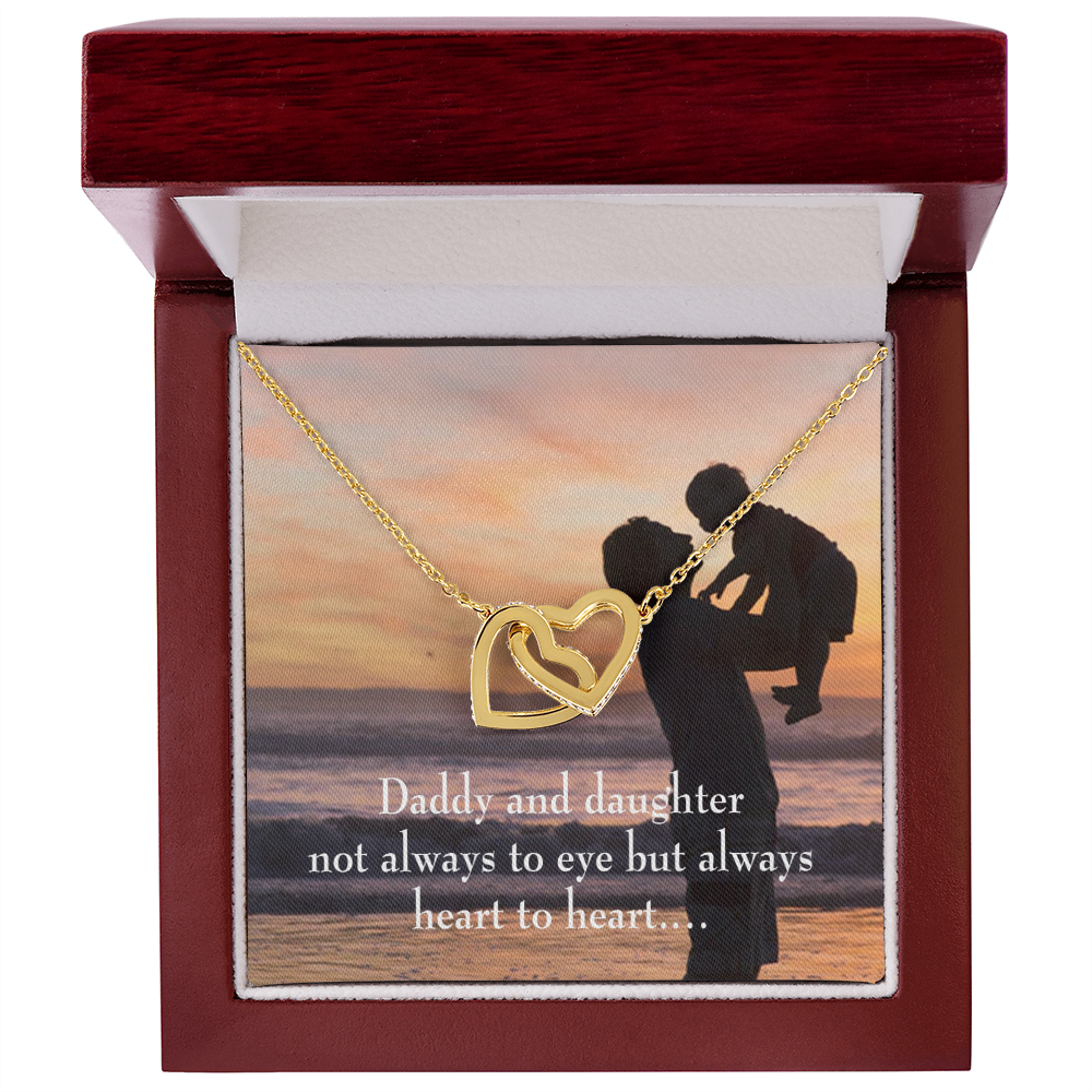 To My Daughter Heart to Heart From Dad Inseparable Necklace-Express Your Love Gifts