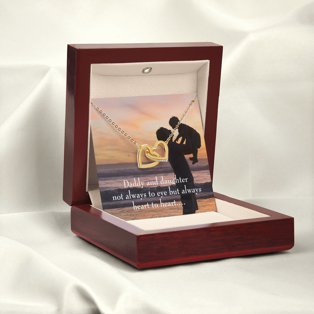 To My Daughter Heart to Heart From Dad Inseparable Necklace-Express Your Love Gifts