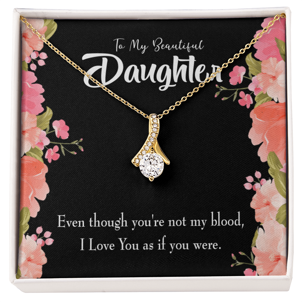 To My Daughter I Love You As You Were Alluring Ribbon Necklace Message Card-Express Your Love Gifts