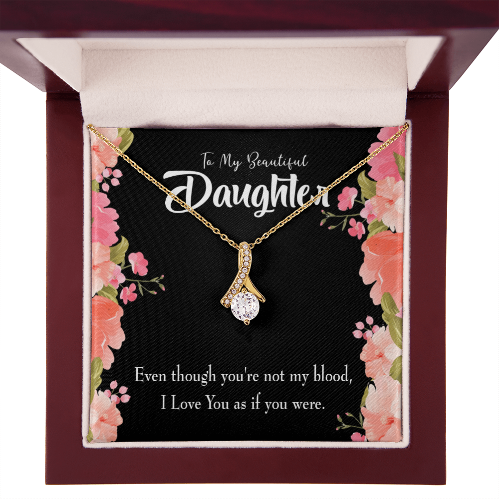 To My Daughter I Love You As You Were Alluring Ribbon Necklace Message Card-Express Your Love Gifts