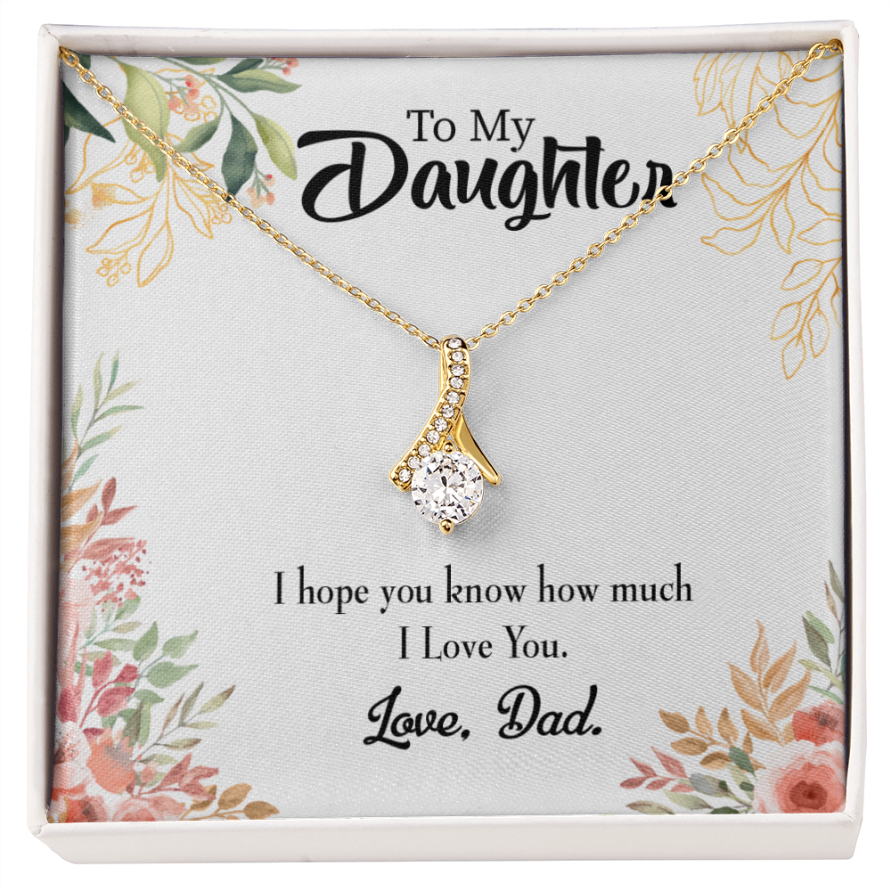 To My Daughter I Love You From Dad Alluring Ribbon Necklace Message Card-Express Your Love Gifts
