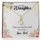 To My Daughter I Love You From Dad Alluring Ribbon Necklace Message Card-Express Your Love Gifts