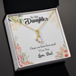 To My Daughter I Love You From Dad Alluring Ribbon Necklace Message Card-Express Your Love Gifts