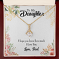 To My Daughter I Love You From Dad Alluring Ribbon Necklace Message Card-Express Your Love Gifts