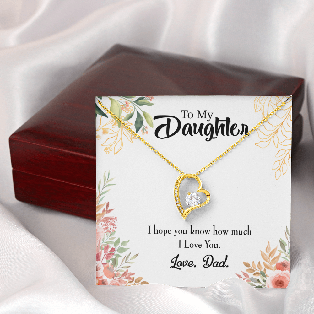 To My Daughter I Love You From Dad Forever Necklace w Message Card-Express Your Love Gifts