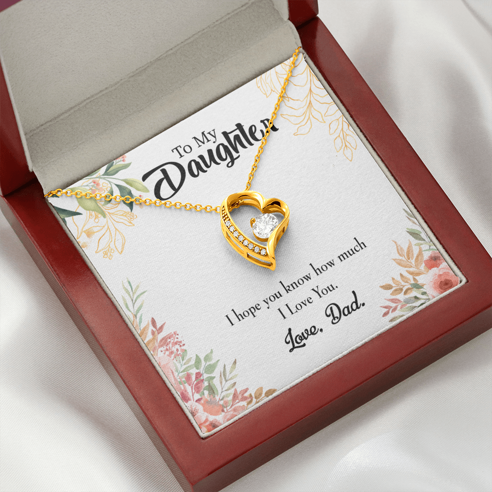 To My Daughter I Love You From Dad Forever Necklace w Message Card-Express Your Love Gifts