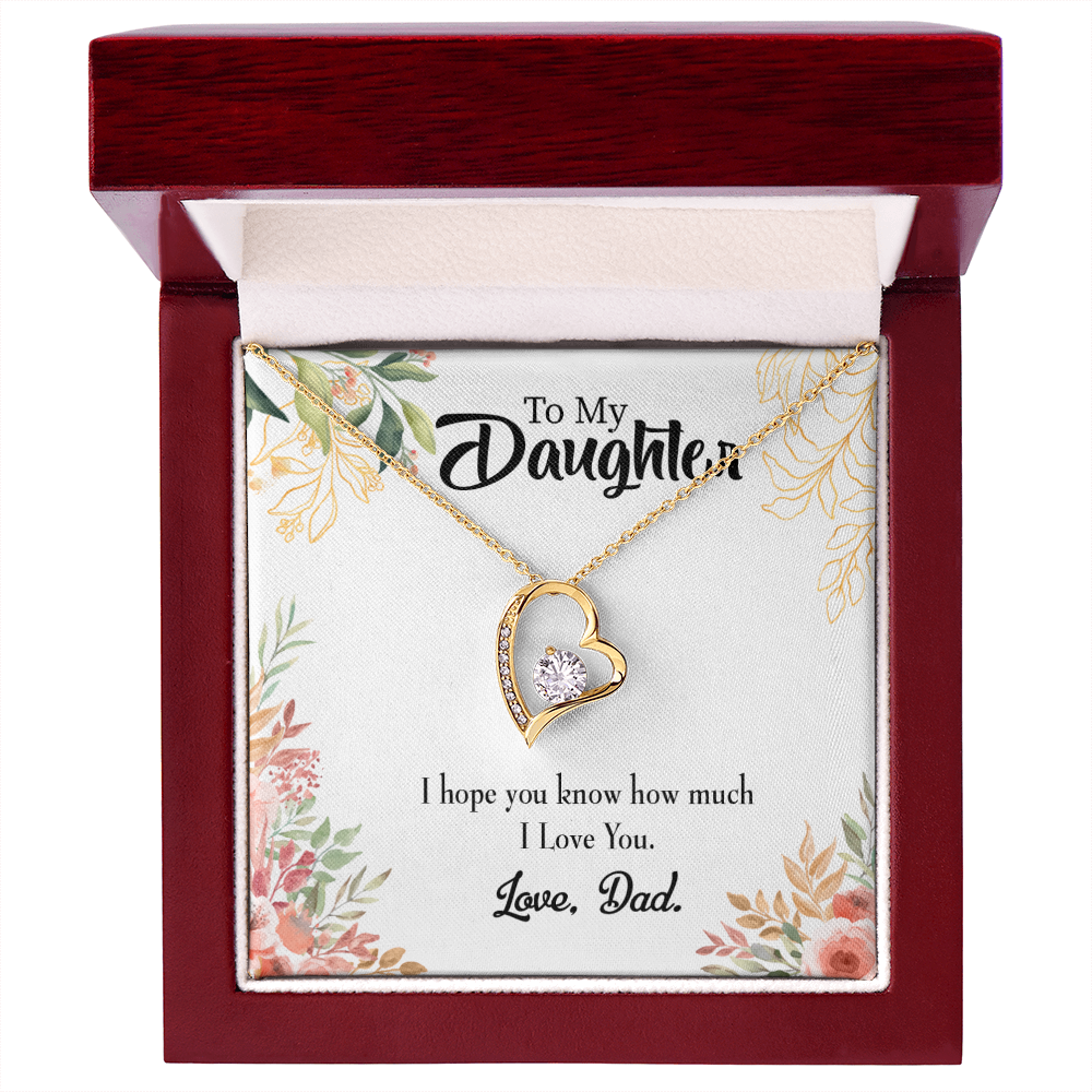 To My Daughter I Love You From Dad Forever Necklace w Message Card-Express Your Love Gifts