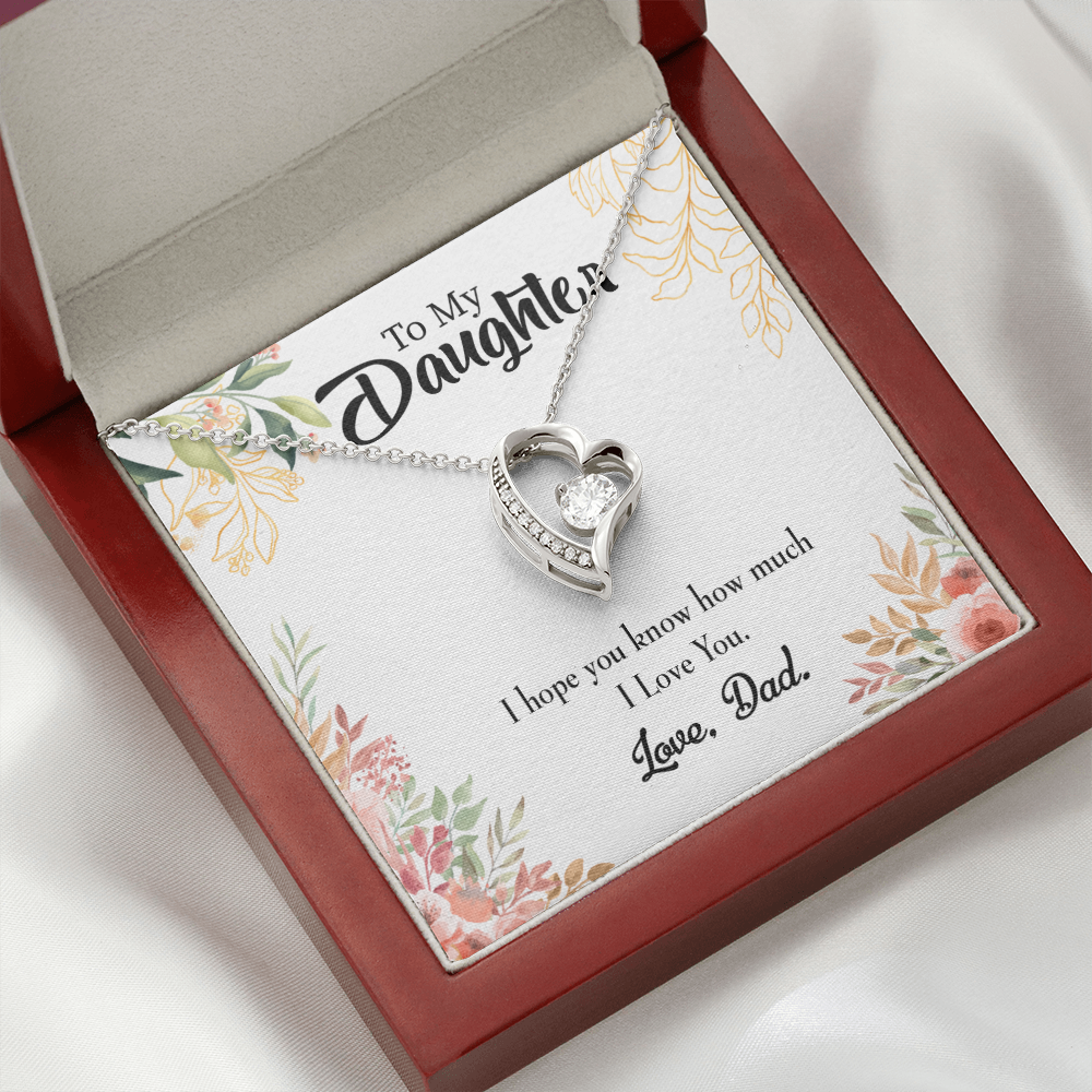 To My Daughter I Love You From Dad Forever Necklace w Message Card-Express Your Love Gifts