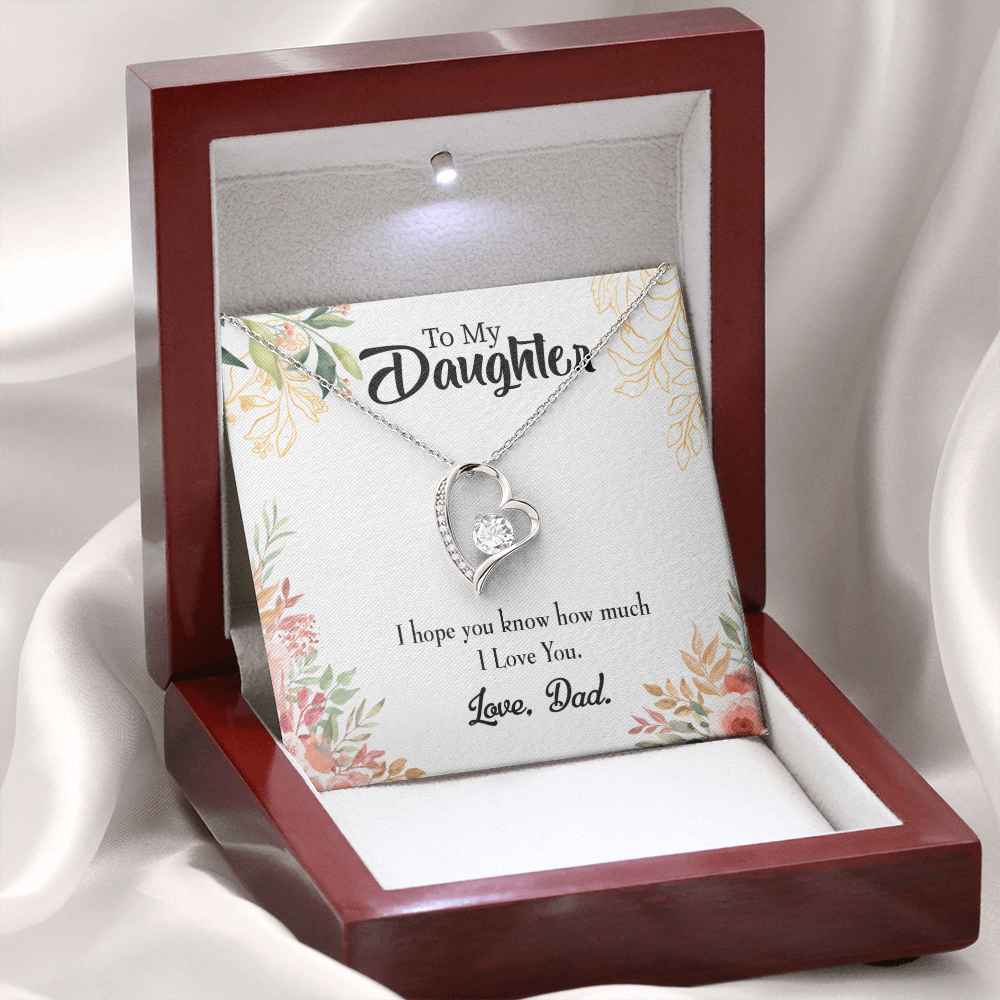 To My Daughter I Love You From Dad Forever Necklace w Message Card-Express Your Love Gifts