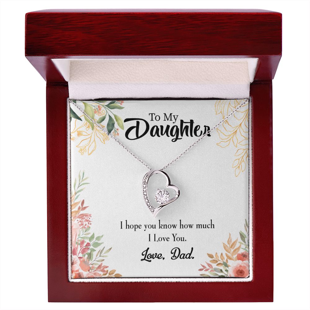 To My Daughter I Love You From Dad Forever Necklace w Message Card-Express Your Love Gifts