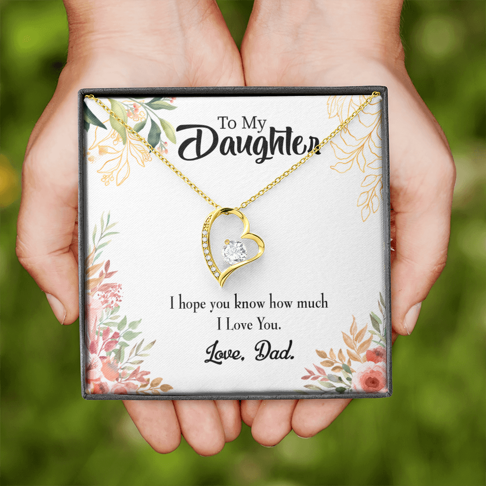 To My Daughter I Love You From Dad Forever Necklace w Message Card-Express Your Love Gifts