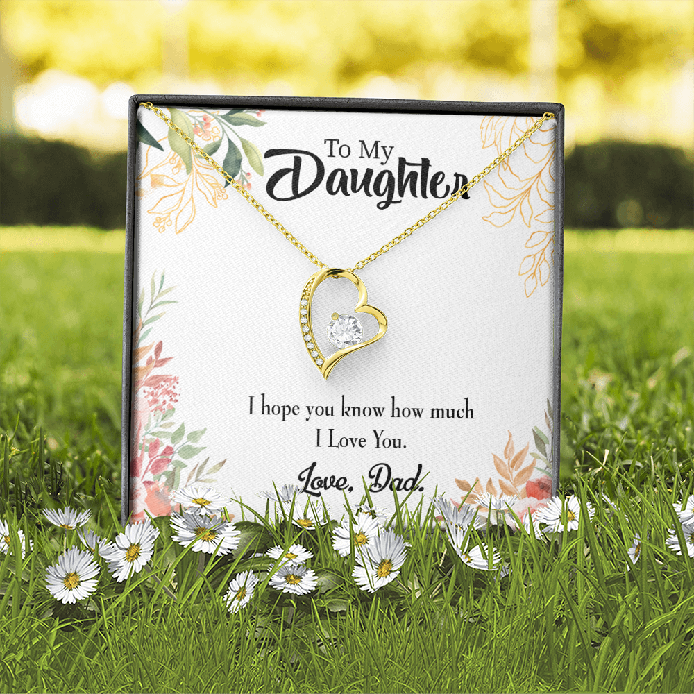 To My Daughter I Love You From Dad Forever Necklace w Message Card-Express Your Love Gifts