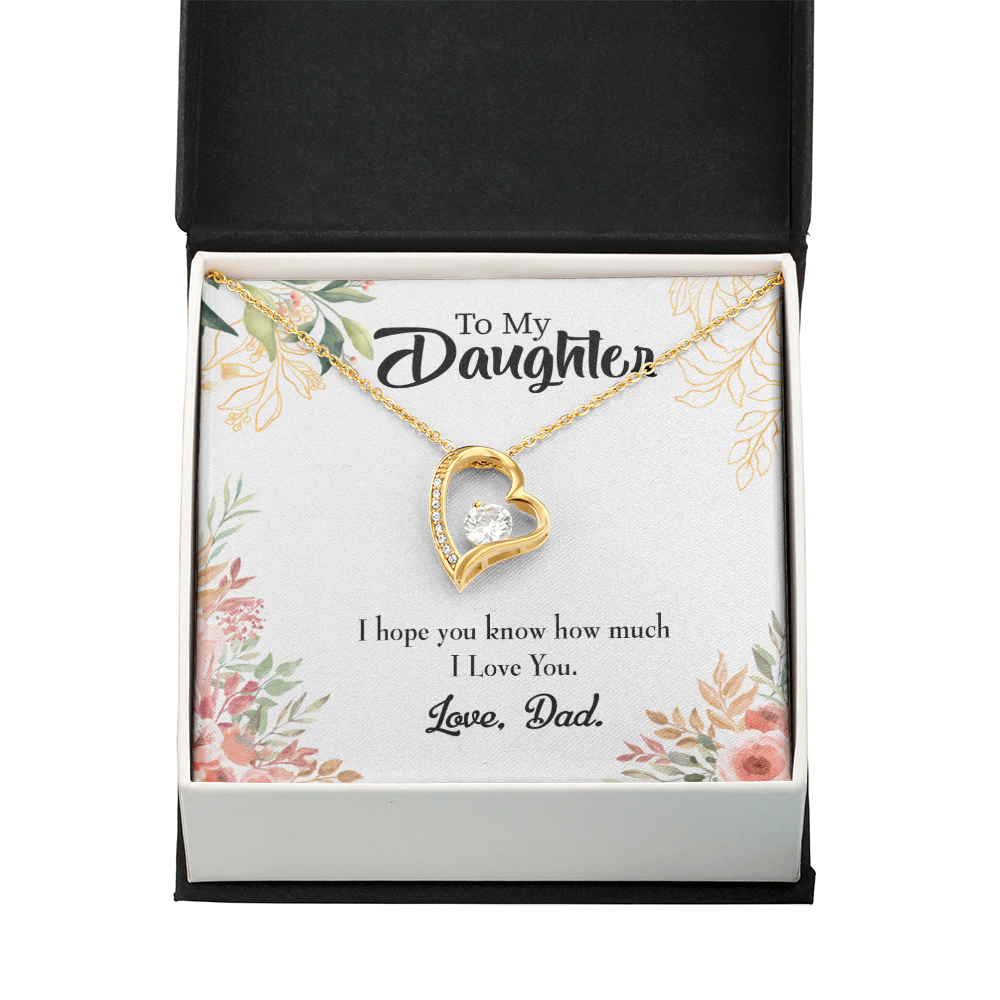 To My Daughter I Love You From Dad Forever Necklace w Message Card-Express Your Love Gifts
