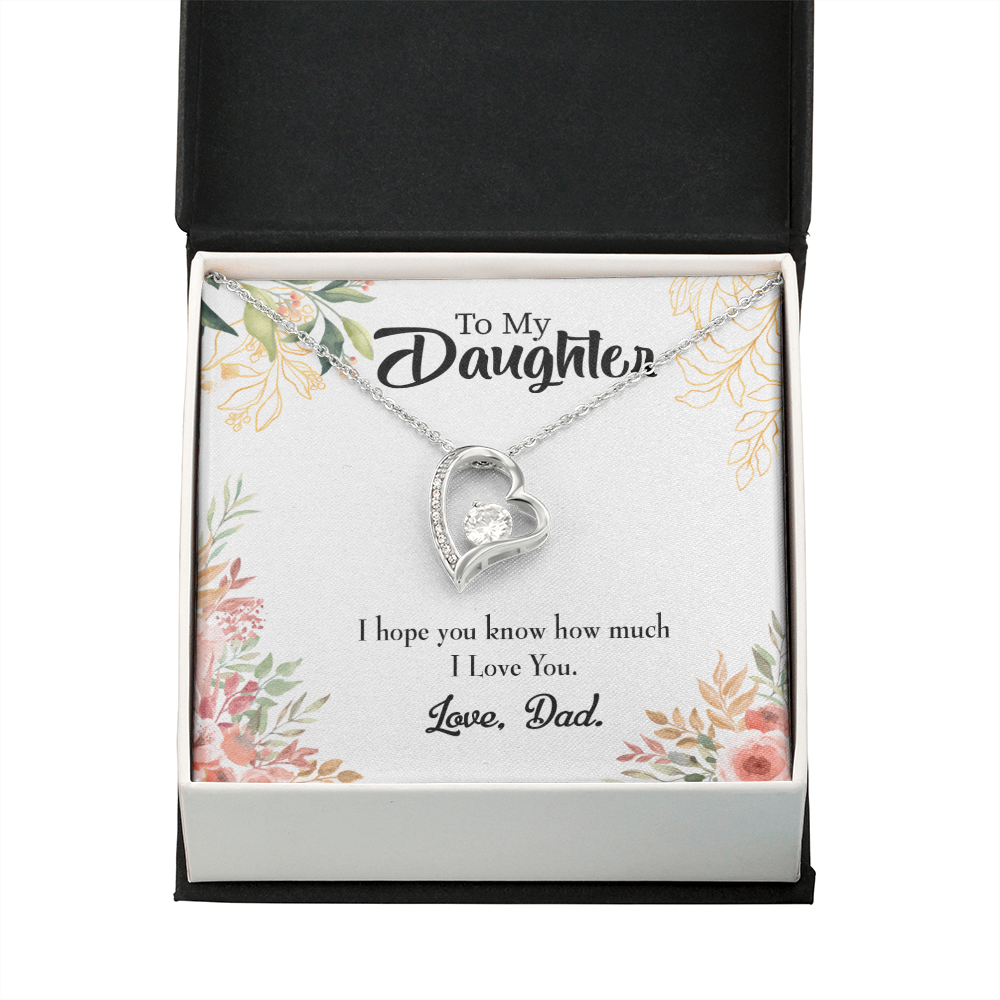 To My Daughter I Love You From Dad Forever Necklace w Message Card-Express Your Love Gifts