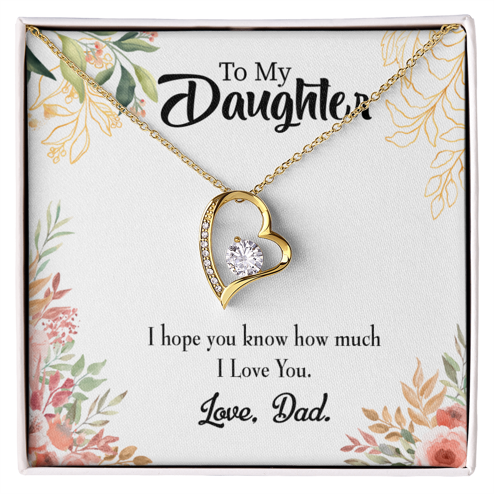 To My Daughter I Love You From Dad Forever Necklace w Message Card-Express Your Love Gifts