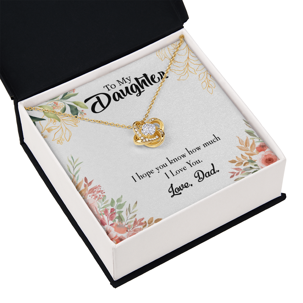 To My Daughter I Love You From Dad Infinity Knot Necklace Message Card-Express Your Love Gifts
