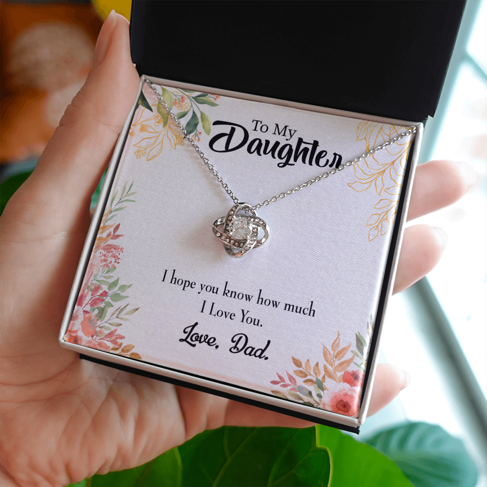 To My Daughter I Love You From Dad Infinity Knot Necklace Message Card-Express Your Love Gifts