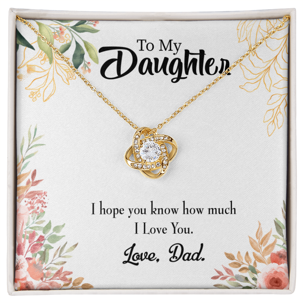 To My Daughter I Love You From Dad Infinity Knot Necklace Message Card-Express Your Love Gifts