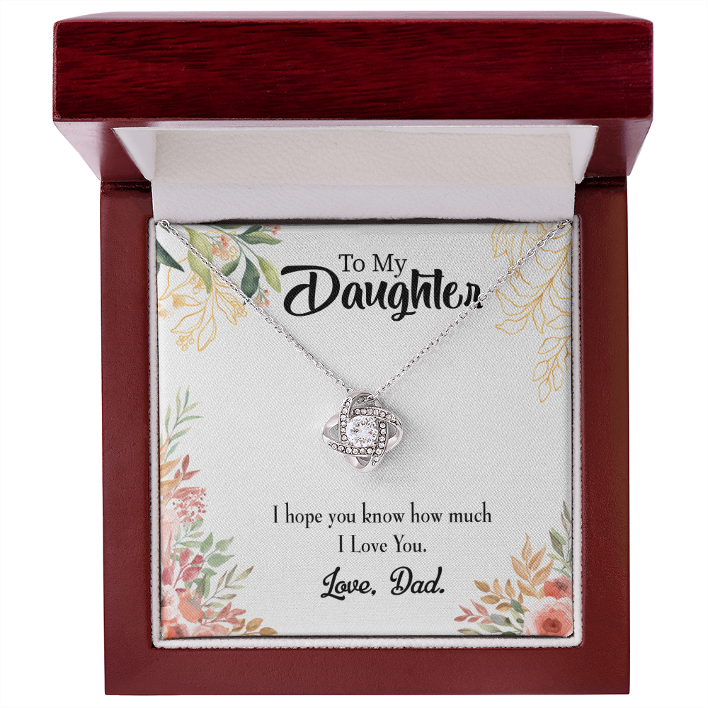 To My Daughter I Love You From Dad Infinity Knot Necklace Message Card-Express Your Love Gifts