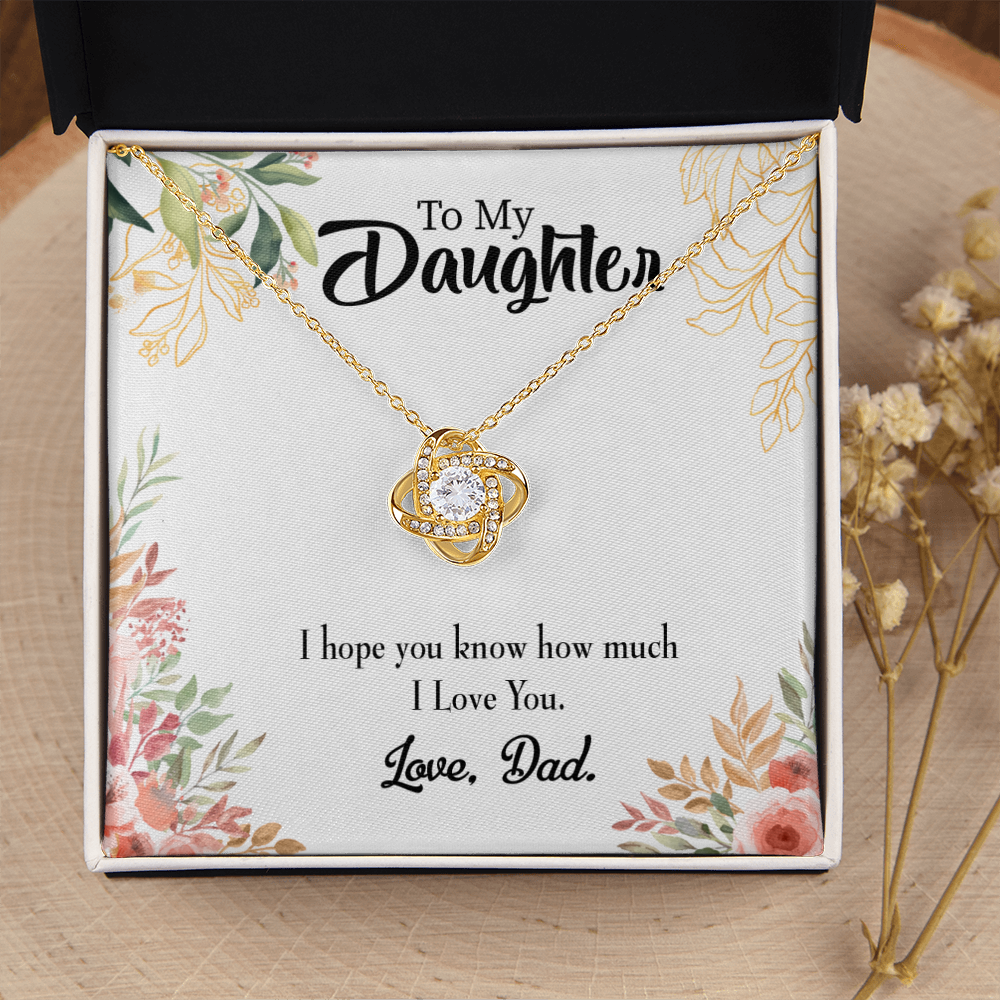To My Daughter I Love You From Dad Infinity Knot Necklace Message Card-Express Your Love Gifts