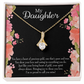 To My Daughter I’m so Proud to Call you Mine! Alluring Ribbon Necklace Message Card-Express Your Love Gifts