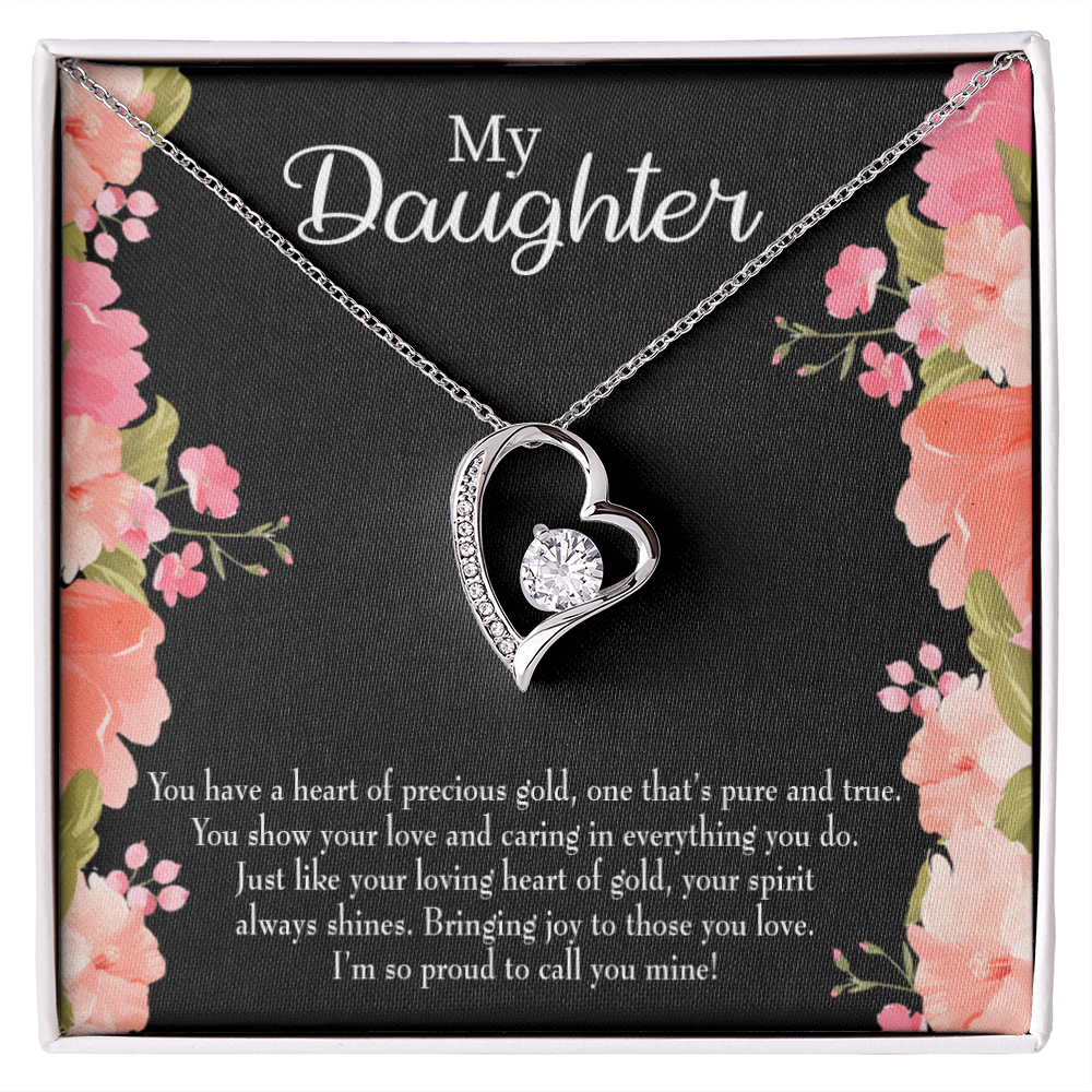 To My Daughter I’m so Proud to Call You Mine! Forever Necklace w Message Card-Express Your Love Gifts