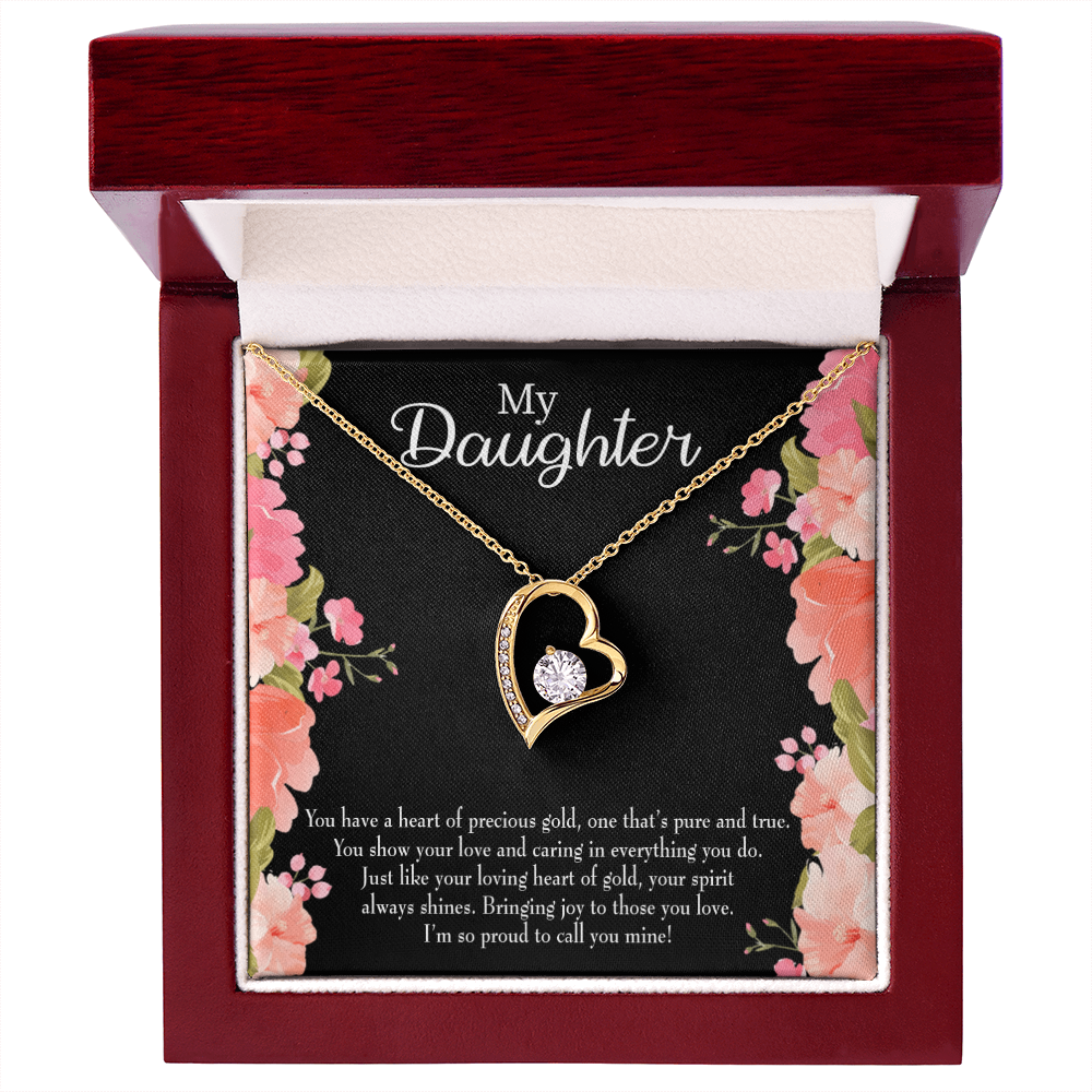 To My Daughter I’m so Proud to Call You Mine! Forever Necklace w Message Card-Express Your Love Gifts