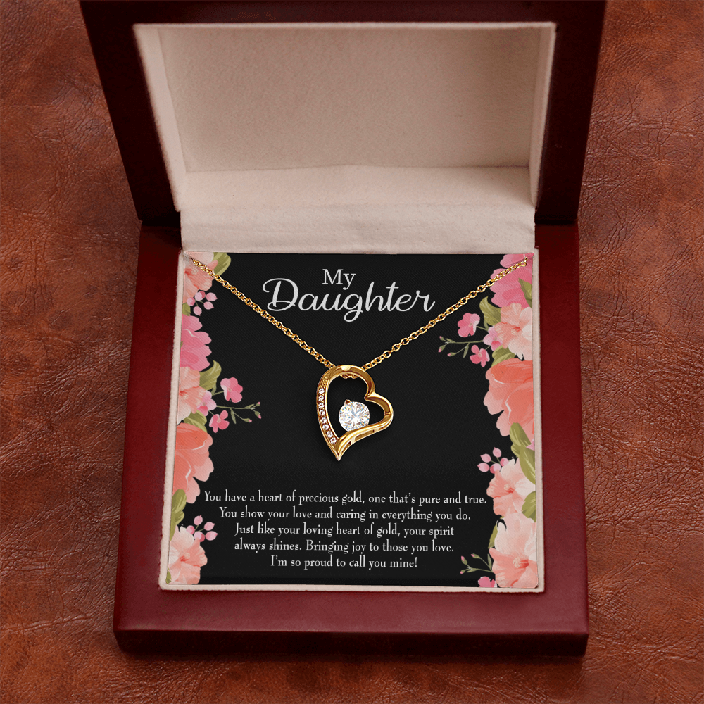 To My Daughter I’m so Proud to Call You Mine! Forever Necklace w Message Card-Express Your Love Gifts
