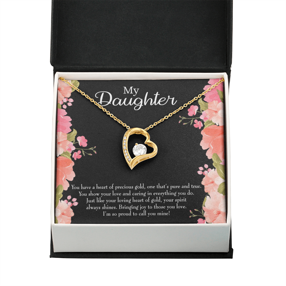 To My Daughter I’m so Proud to Call You Mine! Forever Necklace w Message Card-Express Your Love Gifts