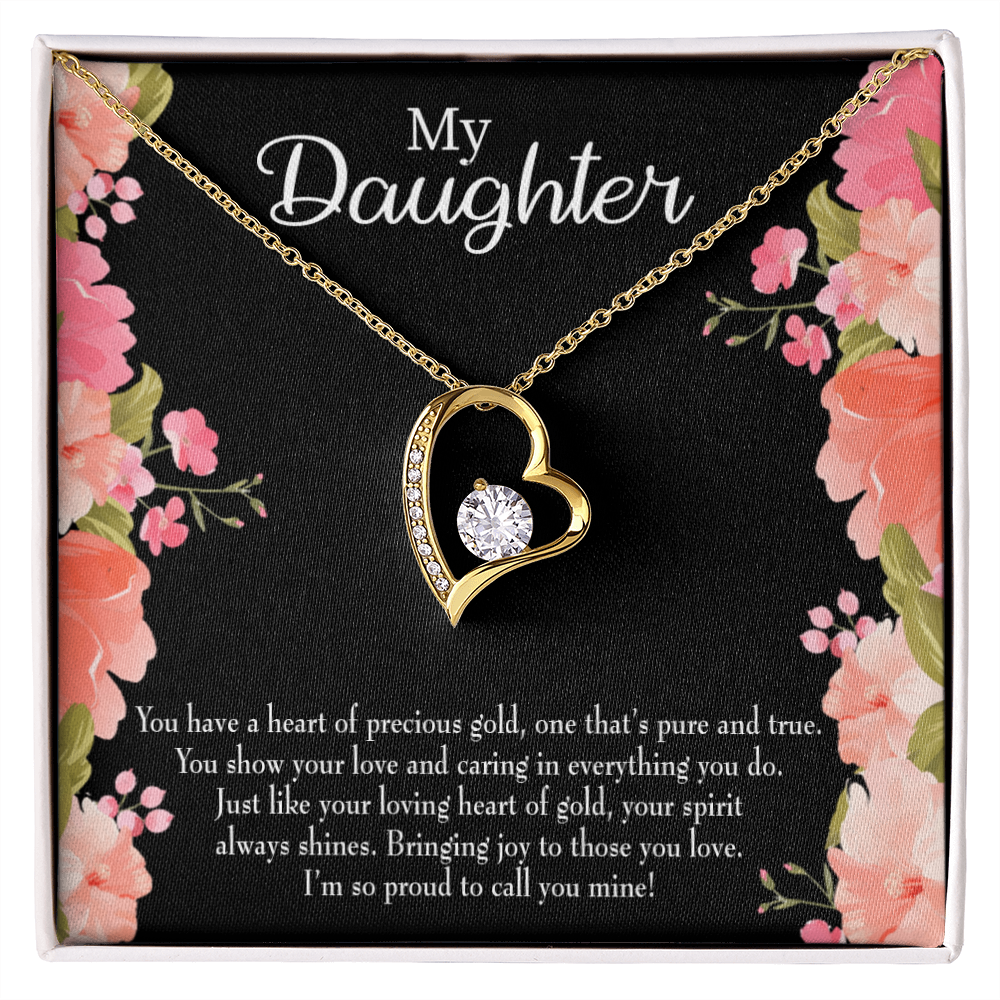 To My Daughter I’m so Proud to Call You Mine! Forever Necklace w Message Card-Express Your Love Gifts