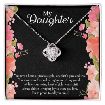 To My Daughter I’m So Proud to Call You Mine! Infinity Knot Necklace Message Card-Express Your Love Gifts