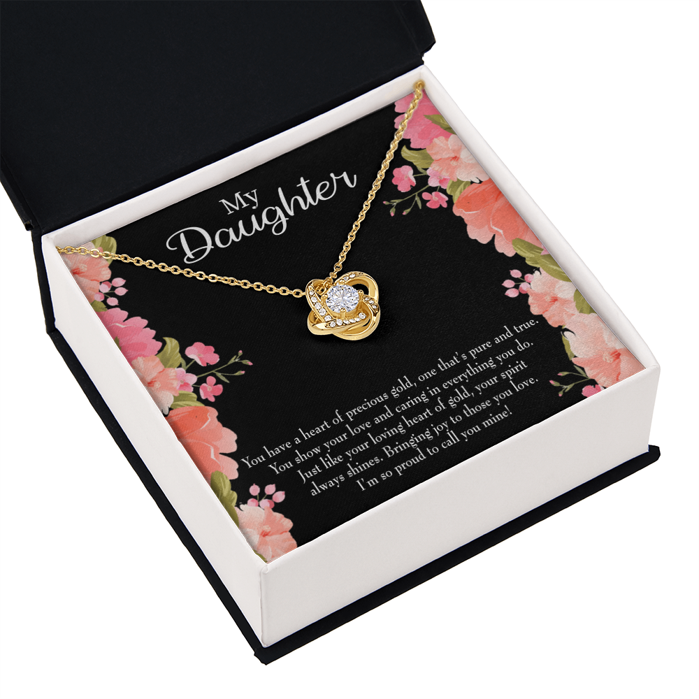 To My Daughter I’m So Proud to Call You Mine! Infinity Knot Necklace Message Card-Express Your Love Gifts