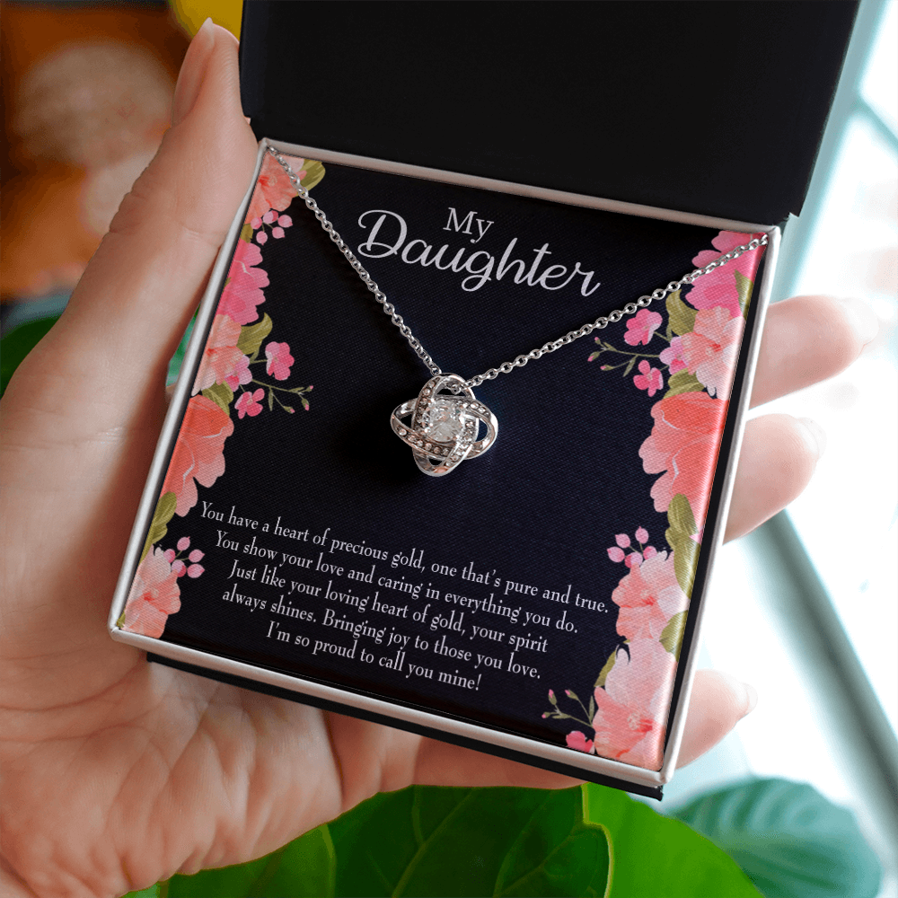 To My Daughter I’m So Proud to Call You Mine! Infinity Knot Necklace Message Card-Express Your Love Gifts
