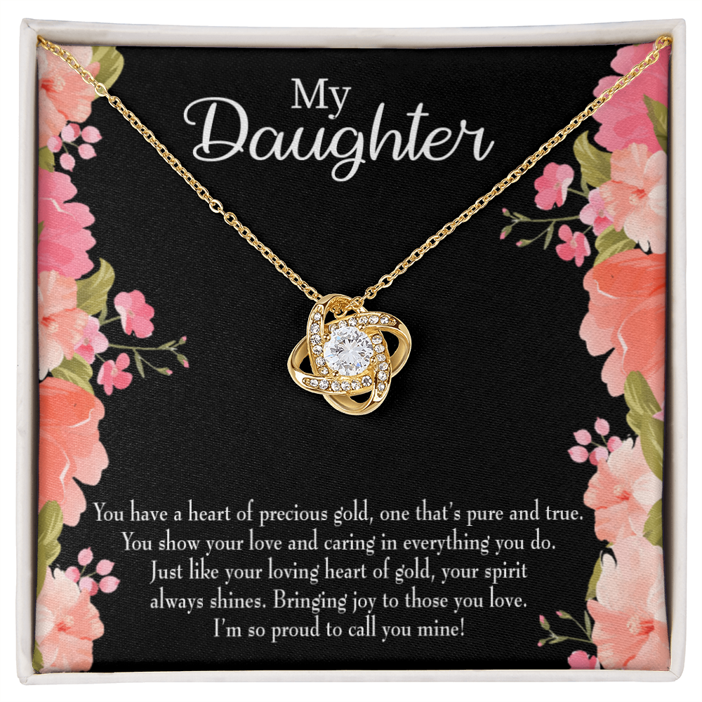 To My Daughter I’m So Proud to Call You Mine! Infinity Knot Necklace Message Card-Express Your Love Gifts