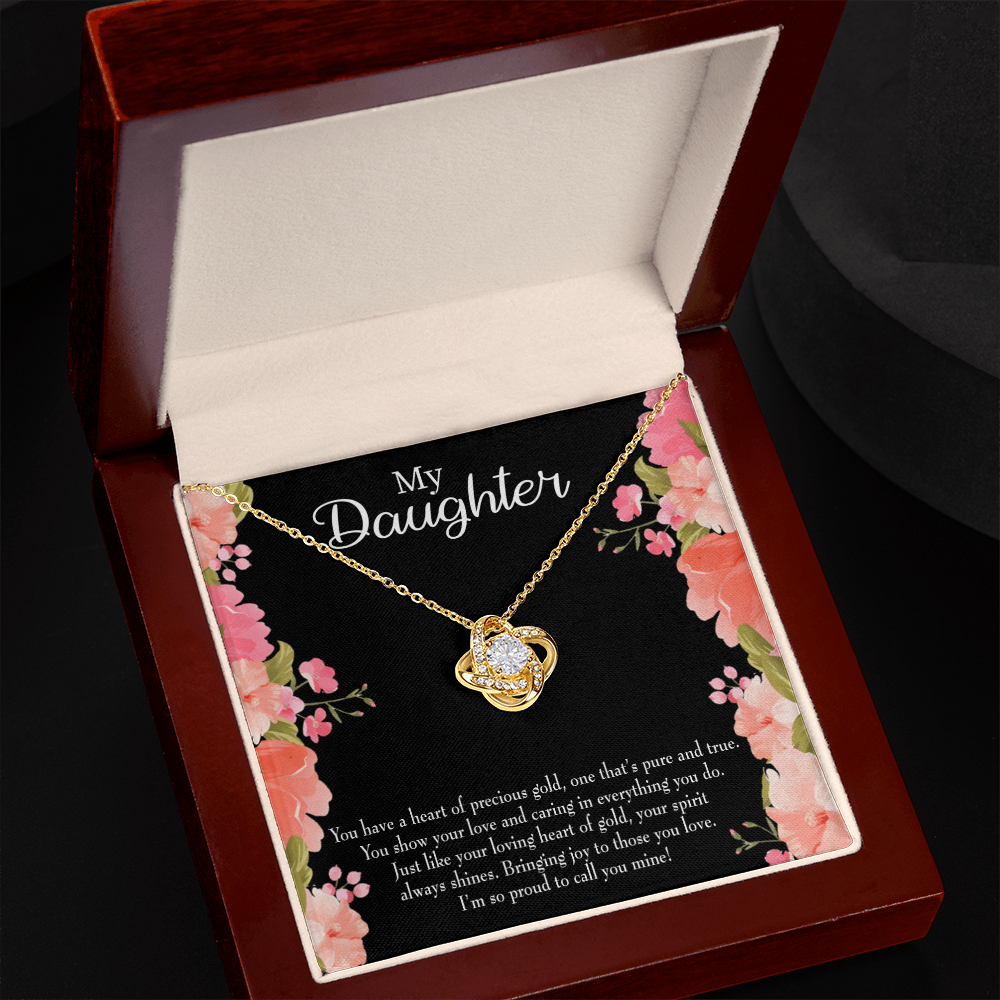 To My Daughter I’m So Proud to Call You Mine! Infinity Knot Necklace Message Card-Express Your Love Gifts