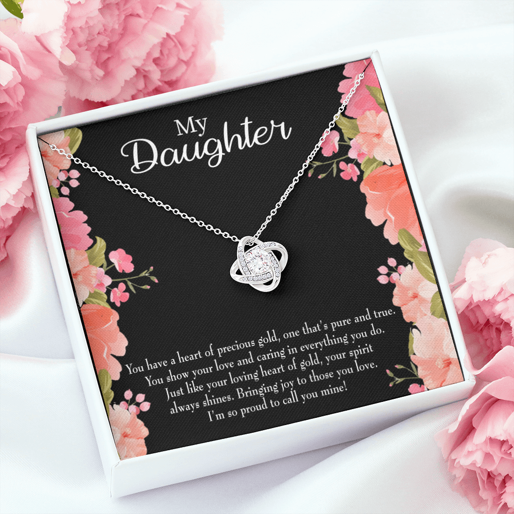 To My Daughter I’m So Proud to Call You Mine! Infinity Knot Necklace Message Card-Express Your Love Gifts