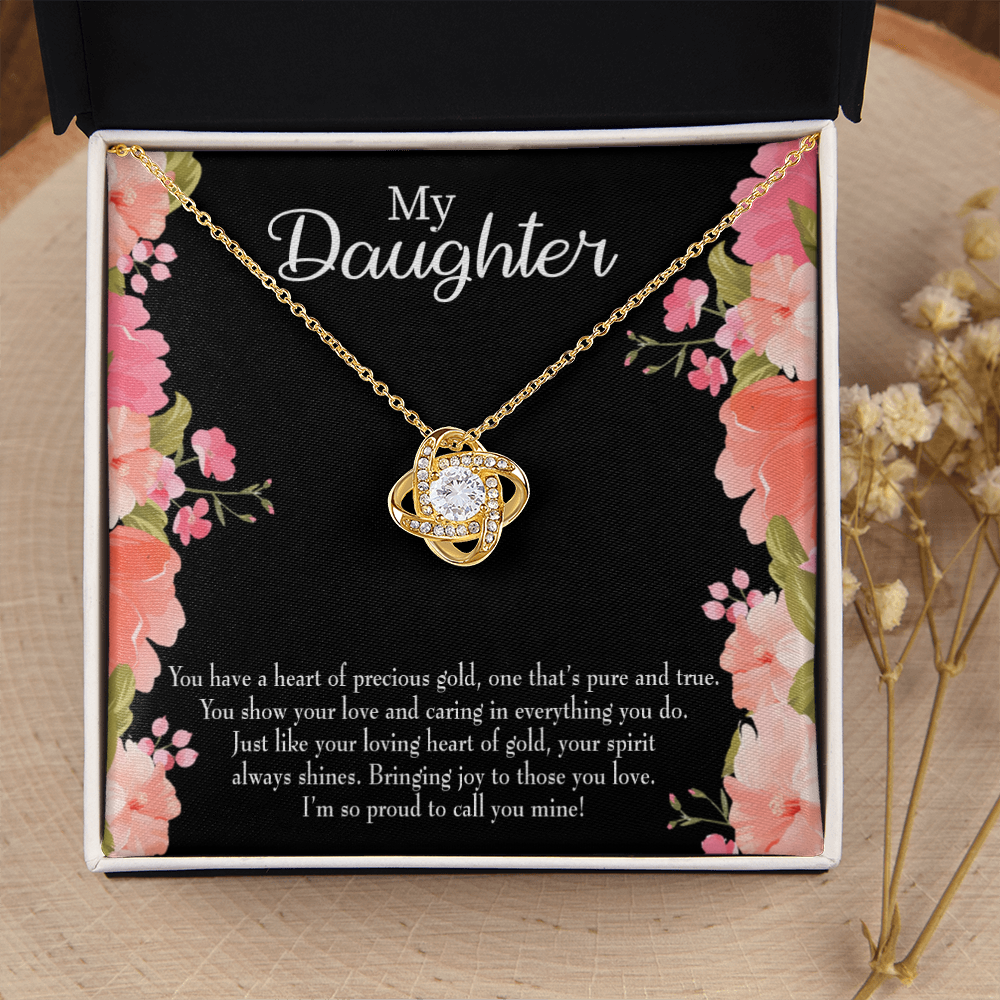 To My Daughter I’m So Proud to Call You Mine! Infinity Knot Necklace Message Card-Express Your Love Gifts