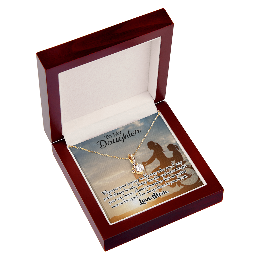 To My Daughter I Pray for You From Mum Alluring Ribbon Necklace Message Card-Express Your Love Gifts