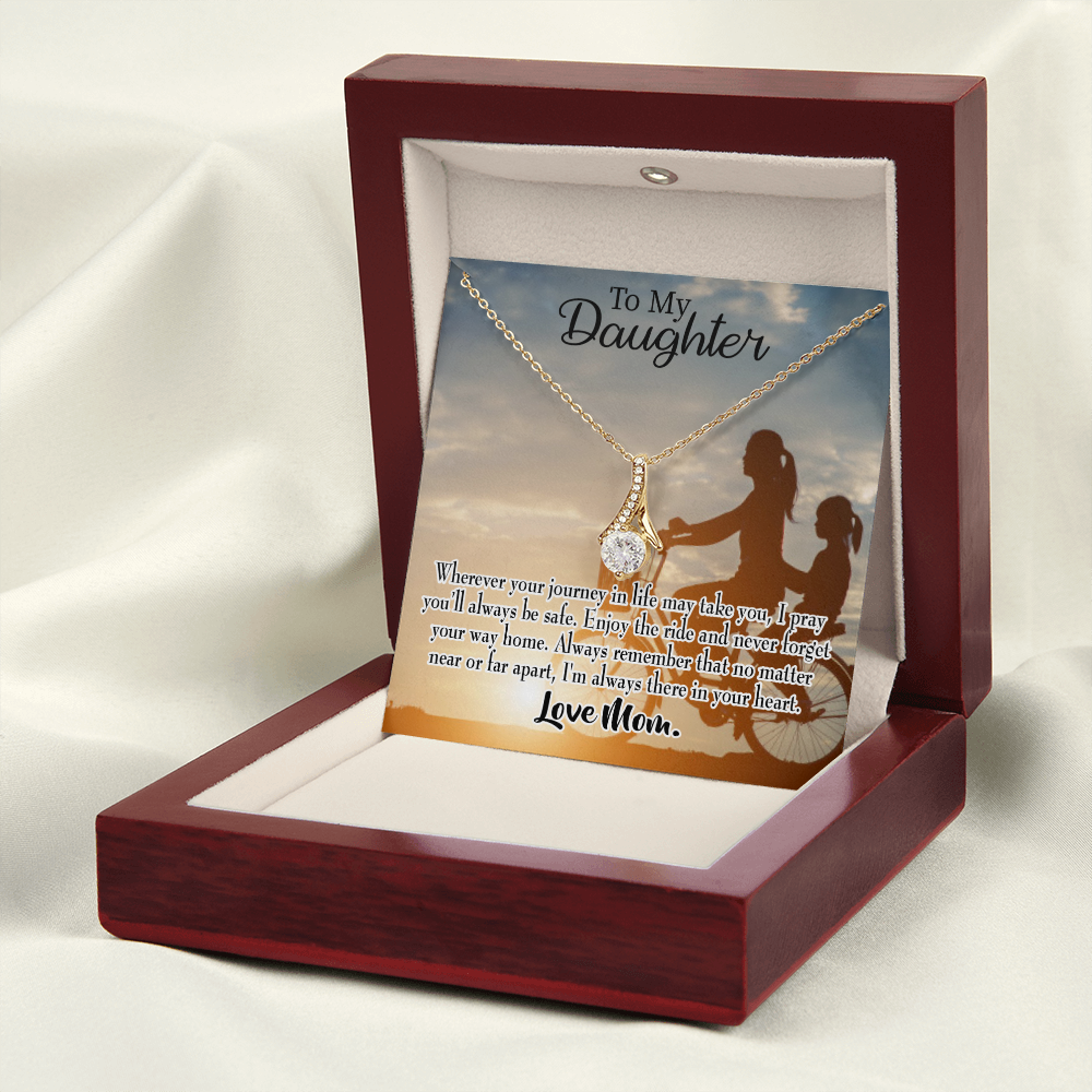 To My Daughter I Pray for You From Mum Alluring Ribbon Necklace Message Card-Express Your Love Gifts