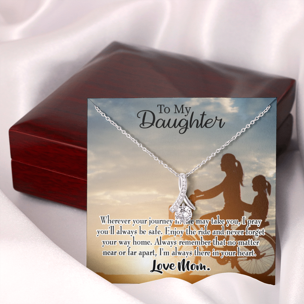 To My Daughter I Pray for You From Mum Alluring Ribbon Necklace Message Card-Express Your Love Gifts